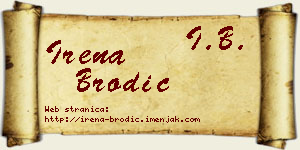 Irena Brodić vizit kartica